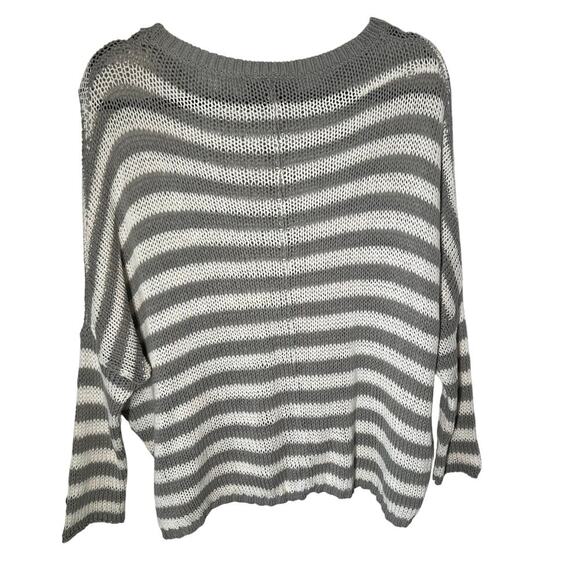 Wooden Ships Women's Gray White Striped Sweater Size Small Medium - Picture 5 of 8